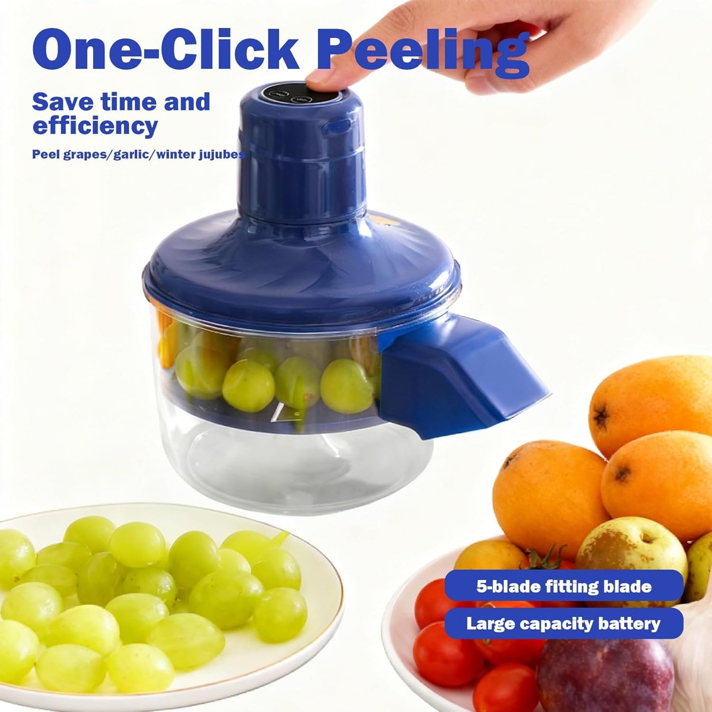 Automatic Electric Fruit Peeler for Grapes, Garlic & Tomatoes
