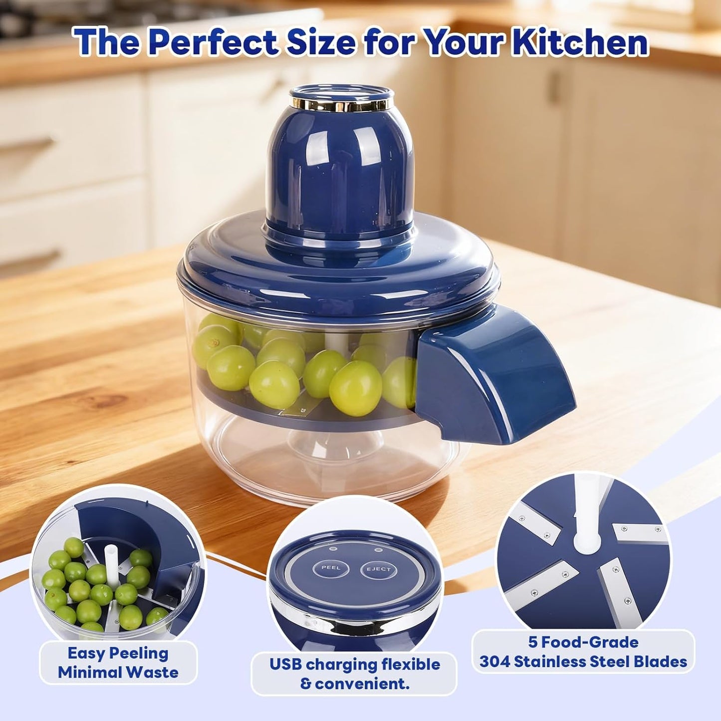 Automatic Electric Fruit Peeler for Grapes, Garlic & Tomatoes